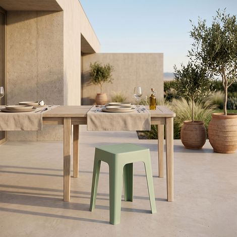 Tabouret - HOME DECO FACTORY - Spectra - Empilable - Vert (1/4)