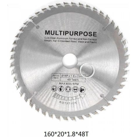 Lame de scie circulaire Silver Disque rotatif pour la coupe du bois 60 dents,160 mm (1/3)