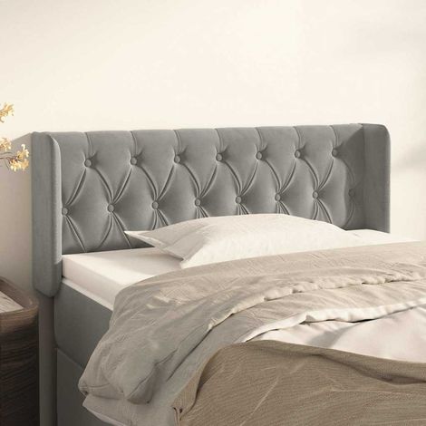 vidaXL Cabecero de terciopelo gris claro 93x16x78/88 cm (1/5)