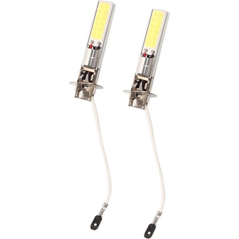 2 ampoules LED H3 COB haute luminosité, lumière blanche xénon 6000K, pour feux antibrouillard de voiture, 12 V, 10 W (1/5)