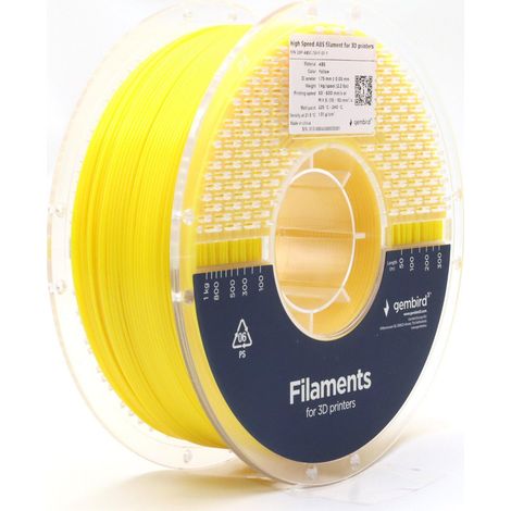 Filamento Gembird ABS 1,75 mm 1 kg amarillo (1/3)