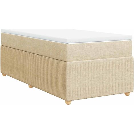 Maison Exclusive - Giroletto a Molle con Materasso Crema 100x200 cm in Tessuto