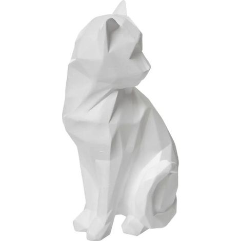Atmosphera – Statuette déco chat origami 20,5cm en résine blanche – Design épuré pour décoration intérieure moderne – Poids 0,38kg (1/2)