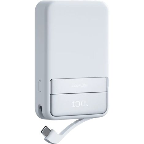 EcoFlow Rapid Magnetic Power Bank 10,000 mAh – Silver – Extra Capacity & Fast Charging