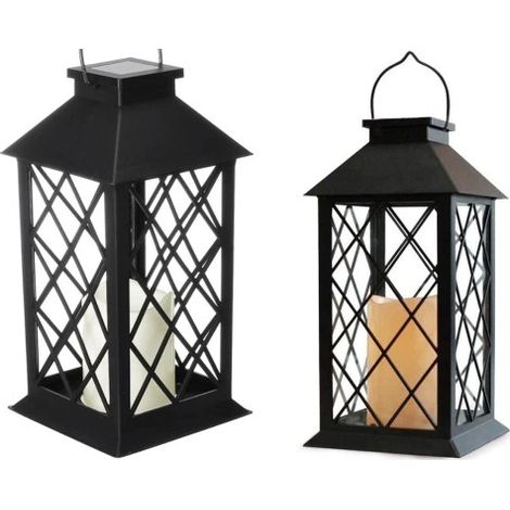 Lanterna solare con decorazione a candela P-630