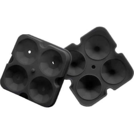 Eiswürfelform – 3D-Diamantform – Für Whisky, Cocktails und Desserts – 4 Fächer – Aus flexiblem Silikon (1/5)