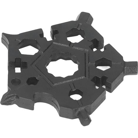 Clé à molette Snowflake en acier au carbone 23 en 1, outil multifonction comprenant tournevis, ouvre-bouteille et décapsuleur, noir (1/5)