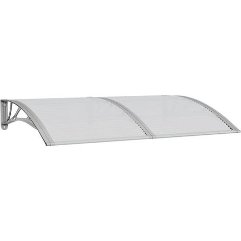 Auvent de porche gris 150 x 100 cm en polycarbonate (1/5)