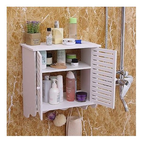 Armoire murale étanche pour salle de bain - 2 étagères (1/5)