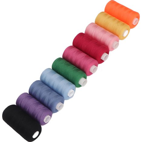 400 yards (366 mètres) de fil à coudre à la main, fil polyester coloré 402 pour usage domestique, fil à coudre fixateur de couleur pour le bricolage (1/5)