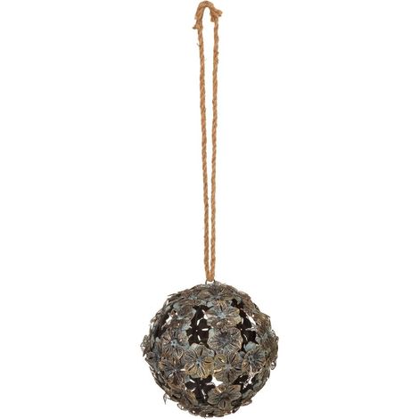 Bola decoración de metal dorado 16.5x16.5x18 (1/3)