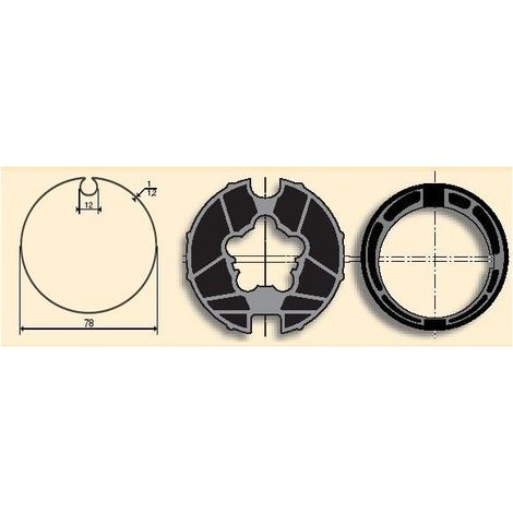 Jeu d'adaptation moteur pour LT 60 tube ø 78 à goutte somfy (1/2)