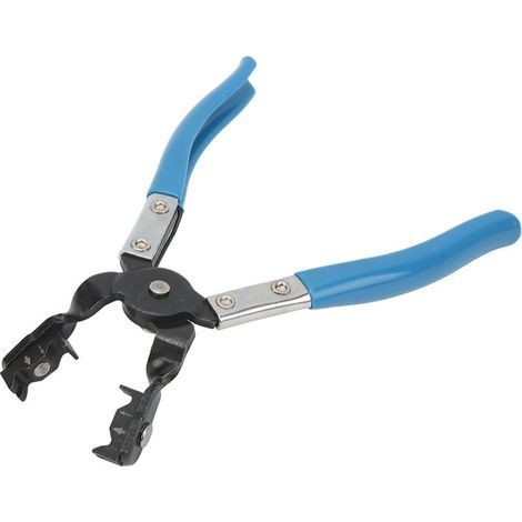 Pince à collier pour collier de serrage Type coudé Mchoires pivotantes Poignées à ressort Universelles pour flexibles de type Clic R (1/5)