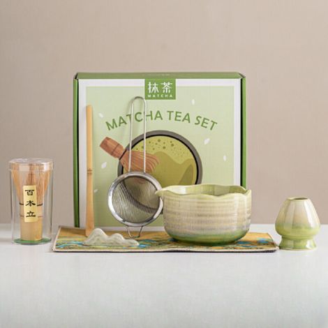 Service à matcha, 7 pièces, vert – ustensiles pour cérémonies traditionnelles,