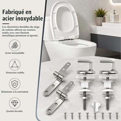 Universal Stainless Steel Toilet Seat Hinge Fits Most Toilets Toilet Seat Toilet Seat (1/4)