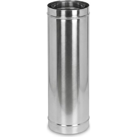 Maka Modulo Lineare 1000 mm Canna Fumaria Doppia Parete Aria Inox Inox Ø 130 mm (esterno 180) (1/5)