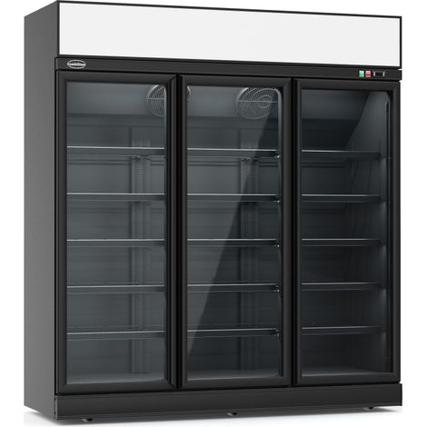 Congélateur professionnel 3 portes en verre noir 1480L - Refroidissement renforcé - LED - Combisteel (1/4)
