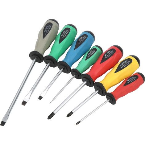 Jeu de 7 tournevis en acier allié durable à fente cruciforme pour réparations domestiques (1/5)