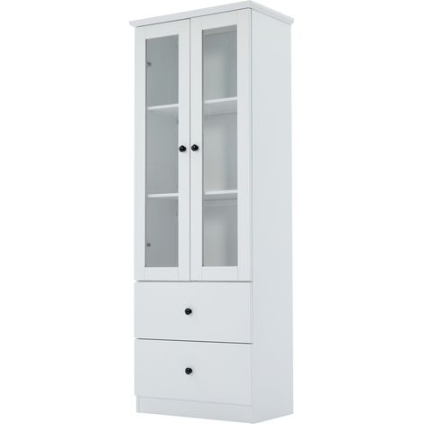 PLACARD MODERNE AVEC ÉCLAIRAGE LED MDF ET PLATEAU DE PARTICULES BLANC 60.00 X 35.50 X 165.00 CM (1/5)