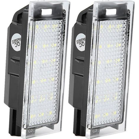Set of 2 lights of plate registration LED 18 beads Lighting high brightness Compatible Twingo, Clio, Megane, Laguna (1/5)