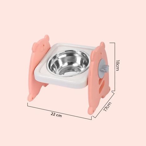 Erhöhter Edelstahlnapf mit Bambusständer für Hunde und Katzen, verstellbarer Futter- und Wasserspender, Zubehör für die Tierfütterung (1/5)