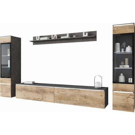 Ensemble de salon Mirfivo 101, Matera gris + Châtaigne (1/5)