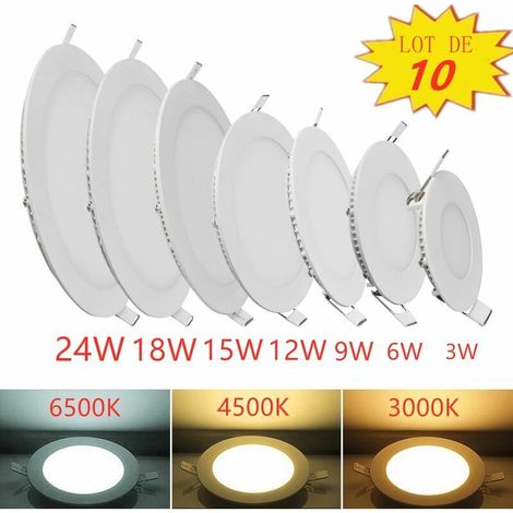royaluxe - Lot de 10 Spot encastrable d'intérieur Ultra-mince intégré - 3W 6500K (1/5)