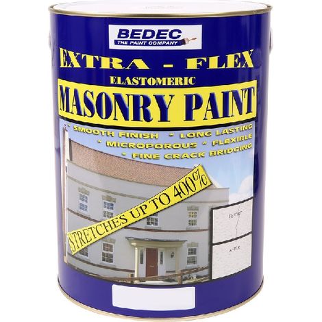 Bedec Extra Flex Masonry Paint - Brilliant White - 5 Litre
