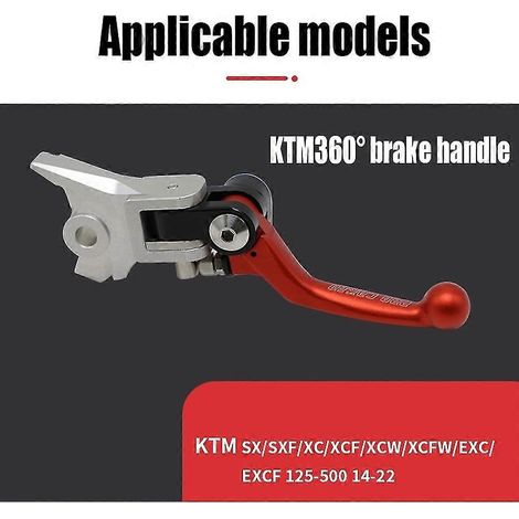 Levier de frein et d'embrayage pliable antidérapant CNC pour KTM EXC, EXCF, SX, SXF, XC, XCF, XCW, XCFW 125, 250, 300, 350, 400, 450 et 500. (1/4)