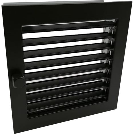 Grille d'air chaud en acier galvanisé Noir - 20 x 20 cm