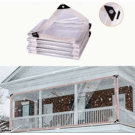 Bâche transparente pour revêtement extérieur, bâche en vinyle imperméable pour terrasse, jardin, poulailler, camping (1/5)