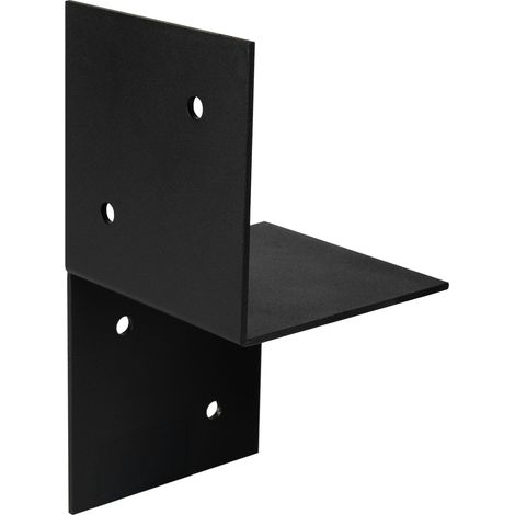 Pergola Support mural Recouvert Noir pour poutres 12 x 12 cm