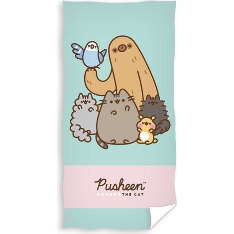 Asciugamano grande per bambini con gattino Pusheen, ideale per piscina e spiaggia, 70 x 140 cm. (1/4)