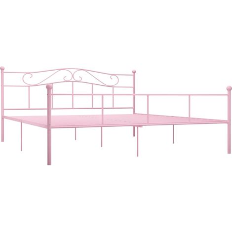 Maison Exclusive - Cadre de lit Rose Métal 200x200 cm (1/5)