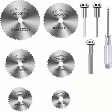 Jeu de 10 petites lames de scie circulaire en acier - Mini lames de scie circulaire - pour travaux de précision - Multi-outil - La (1/3)