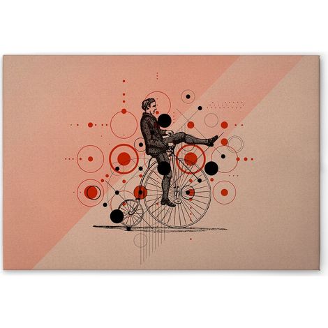 Leinwandbild Retro Fahrrad M1-No.51276 - Kunstdruck auf Leinwand in Beige Rosa - Wandbild 45 x 30 cm (1/5)