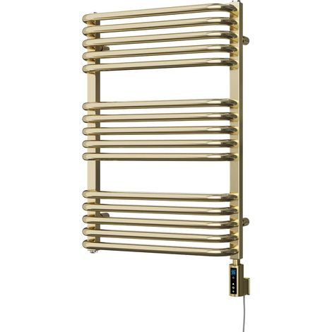 Crossmoor - Polished Brass Electric Towel Rail H736mm x W500mm 400w Thermostatic WIFI (1/2)