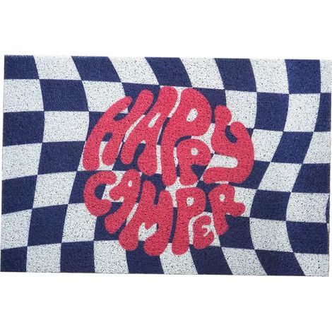 Tapis de cuisine à damier lavable, tapis d'entrée antidérapant pour la maison, le restaurant ou le bureau, bleu (1/5)
