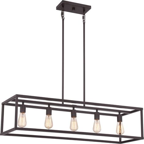 Elstead New Harbor - 5 Light Pendel Bar Island Kronleuchter Light Western Bronze, E27 (1/5)