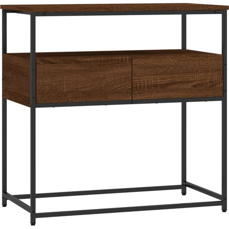 Mobile da ingresso consolle dal design elegante con cassetti 75 x 40 x 75 cm multistrato marrone e metallo DEC031889