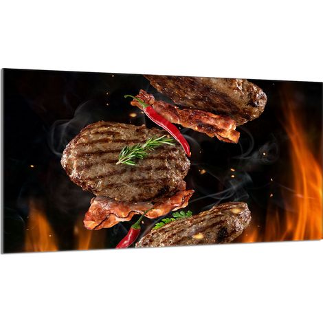 Plaque de protection en verre pour le poêle 90x52 Grill (1/5)