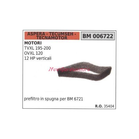 Prefiltro aria ASPERA motore rasaerba tosaerba tagliaerba TVXL 195-200 006722