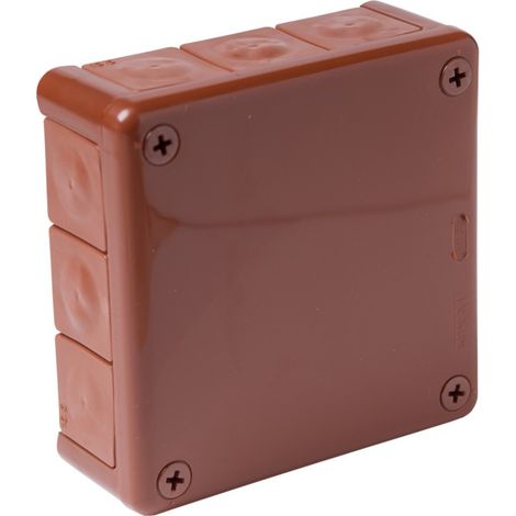 Scatola di montaggio a superficie marrone, 12 vie, ermetica, grado di protezione IP55.
