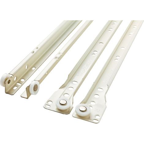 Schubladenschienen-Set – Passend für die meisten unteren/seitlichen Schubladen – 1 Set, weiß, 30 cm (1/5)