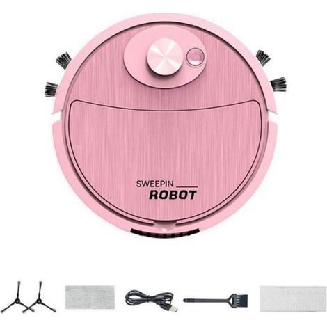 Robot Aspirateur Balai Vadrouille 3-en-1 Sans Fil USB - Pour Sol Lisse Marbre Carrelage Parquet - Autonome Évitement Obstacles - 1 Pièce (1/5)