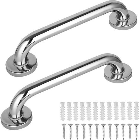 Barras de agarre seguras para baño y aseo, Barra de agarre antideslizante para ducha personas mayores Soportes acero inoxidable 40 cm, 2 piezas (1/5)