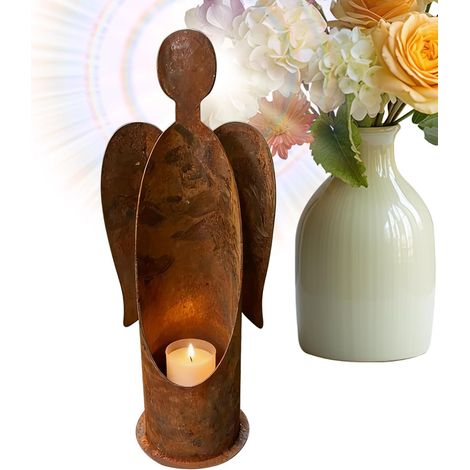 Support pour Bougie Ange Décorations de Noël Candélabre En Métal Festif pour l'Intérieur le Manteau de Cheminée les Fêtes de Vacances les Centres de Table (1/5)