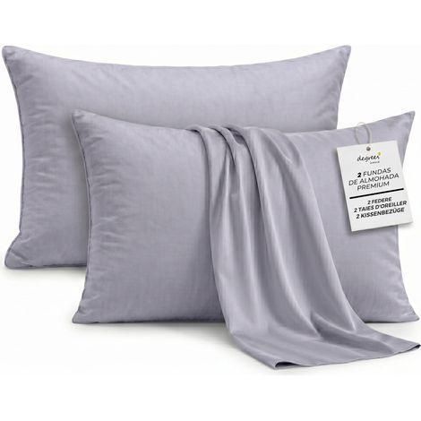 Lot de 2 Taies d'oreiller 75 x 55 cm en Microfibre Extra Souple et Respirante, Housses de Coussin de Lit Anti-Plis, Linge de Lit (1/5)