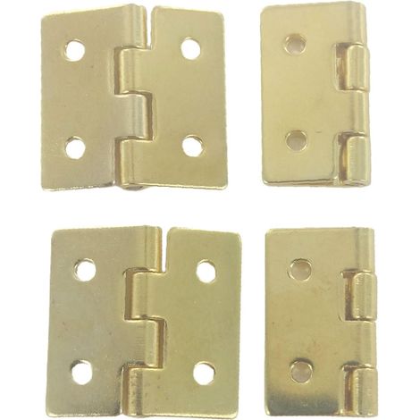 Mini charnière en Laiton massif, 13 mm, Set de 4 Pièces (1/2)