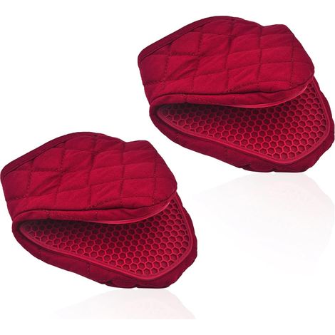 Gants de four résistants à la chaleur, gants de cuisine gants de four en silicone résistants à la chaleur maniques antidérapantes gant coton suspendre four gants de cuisine (1/5)
